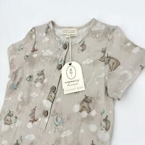 Elegant Baby Organic Cotton Woodland Short Sleeve Romper 12-18 Months Toddler